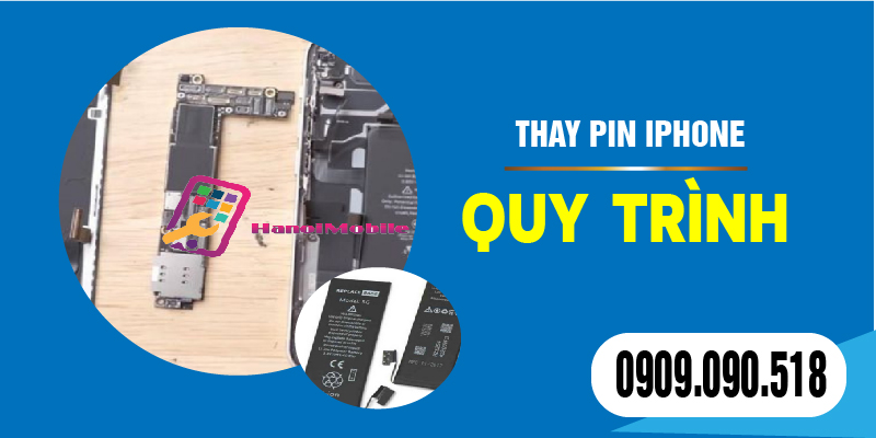 Hình 1: Quy trình thay Pin điện thoại gồm 6 bước tại Hanoimobile